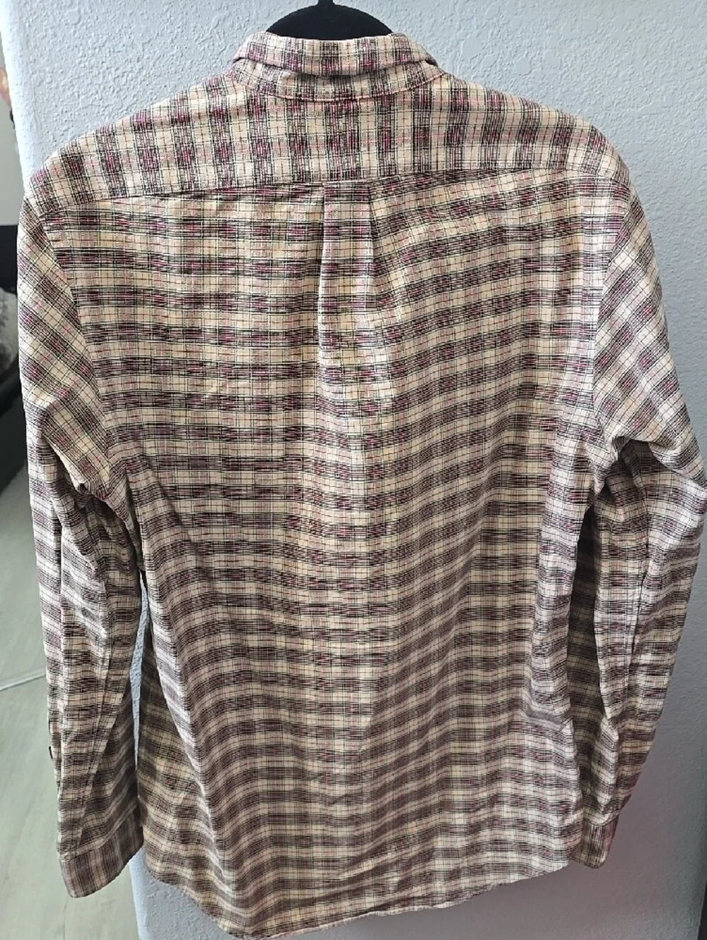 Polo by Ralph Lauren Plaid Button-Down Shirt in Tan and Burgundy